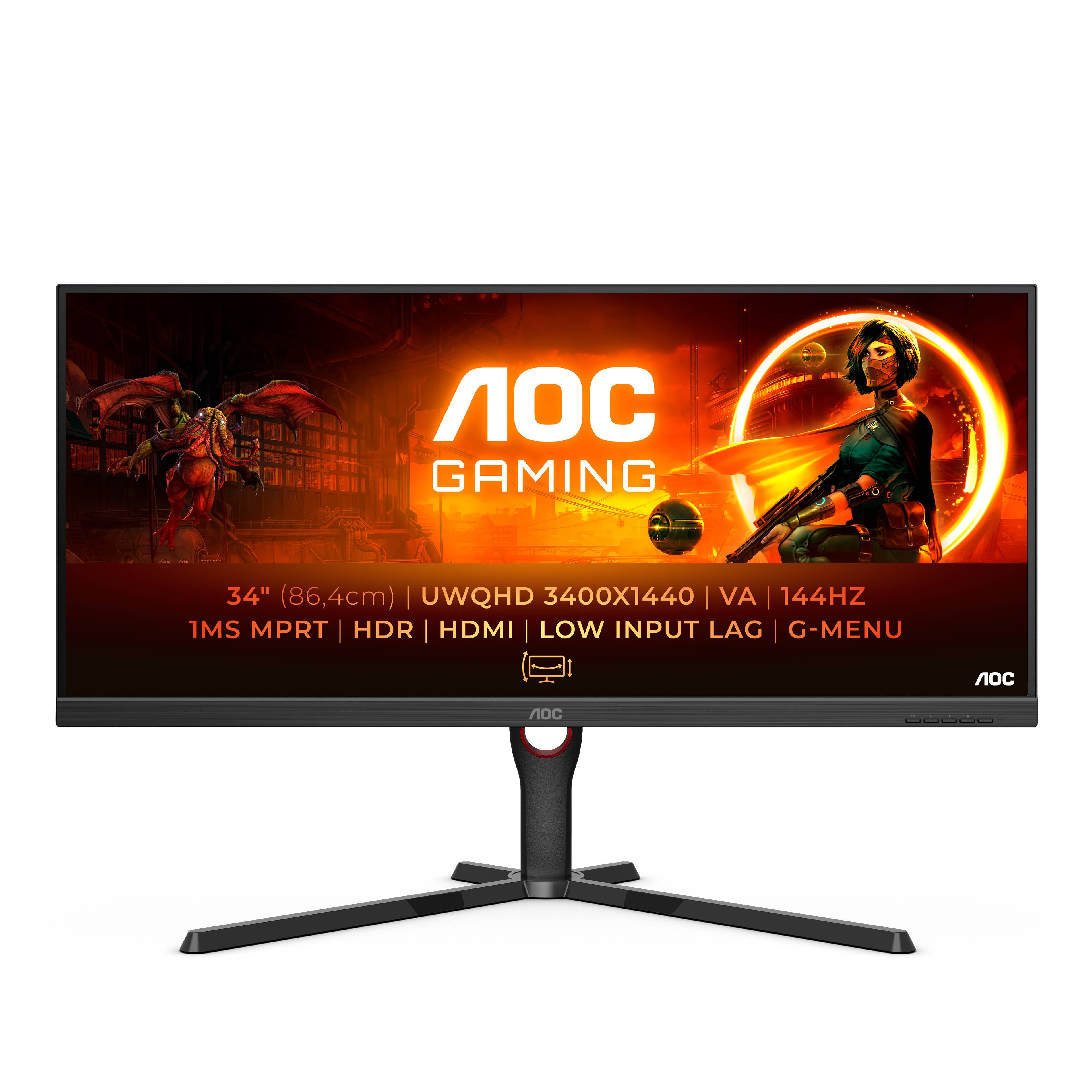 Rca Informatique - Image du produit : U34G3XM/EU 34IN VA UWQHD 144HZ 300CD/4MS/2HDMI/DP/HAS