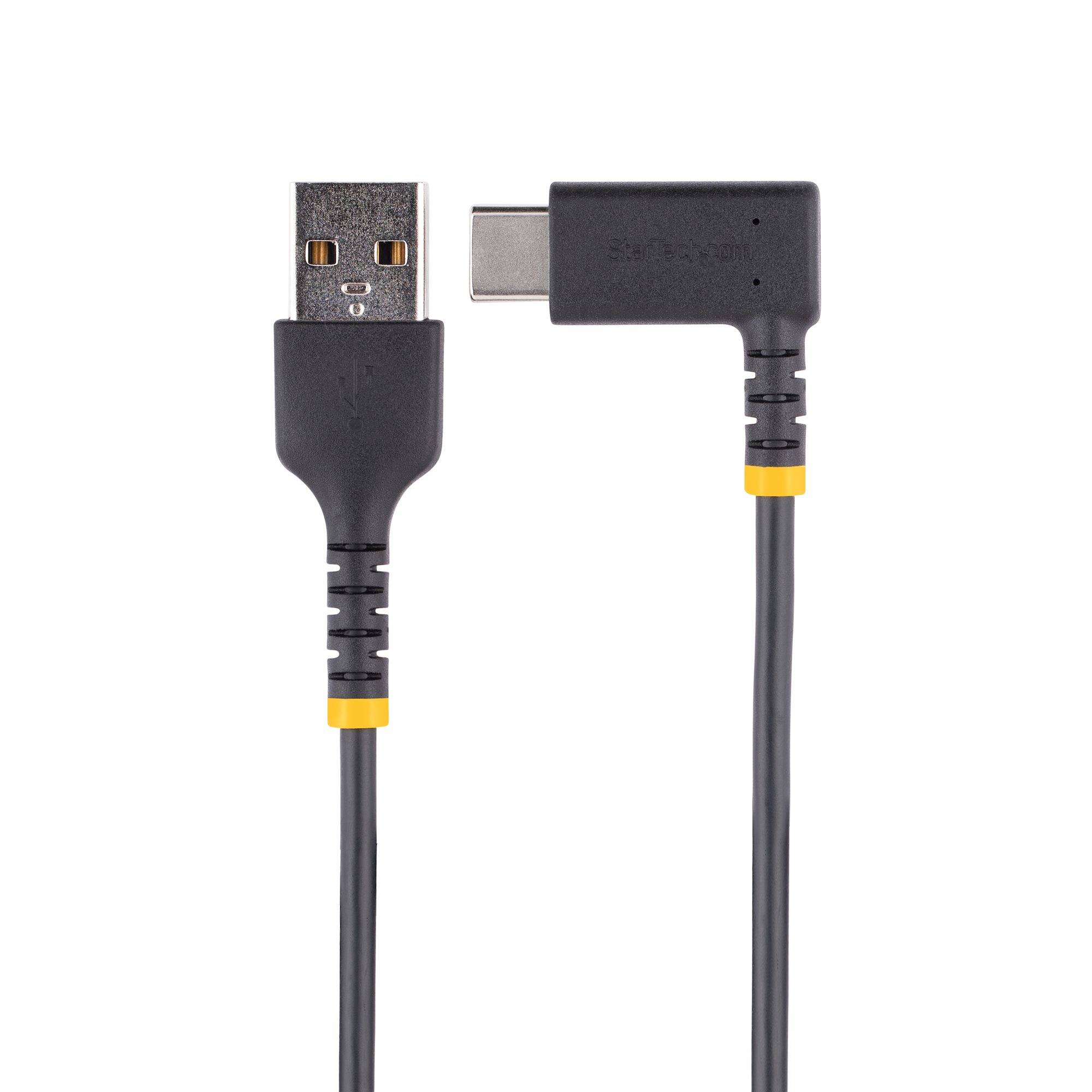 Rca Informatique - image du produit : USB-A TO USB-C CHARGING CABLE 15CM RIGHT ANGLE - FAST CHARGE