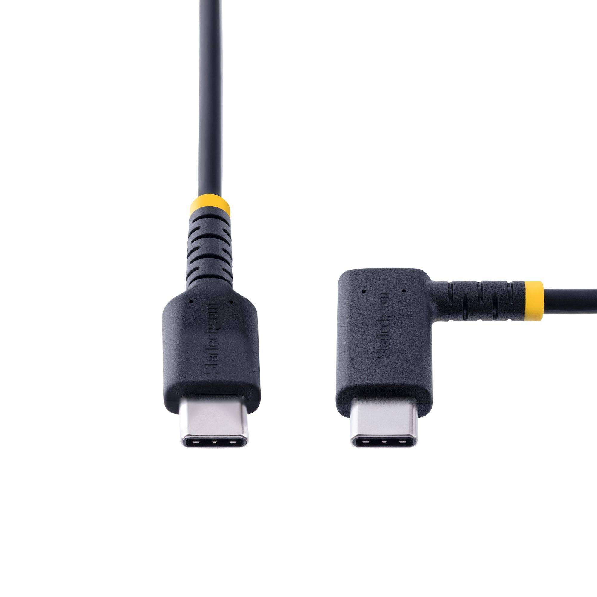 Rca Informatique - image du produit : 15CM USB-C CHARGING CABLE FAST CHARGE - RIGHT ANGLE USBC CABLE