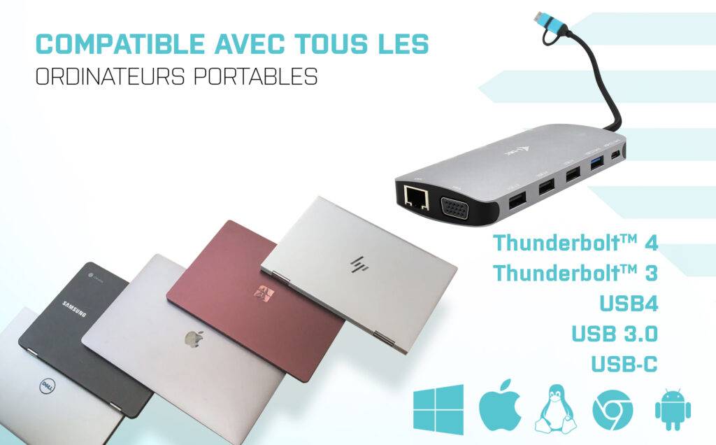 Rca Informatique - image du produit : I-TEC USB 3.0 3X LCD NANO DOCK USB 3.0 USB-C/TB3 LAN PD 100W