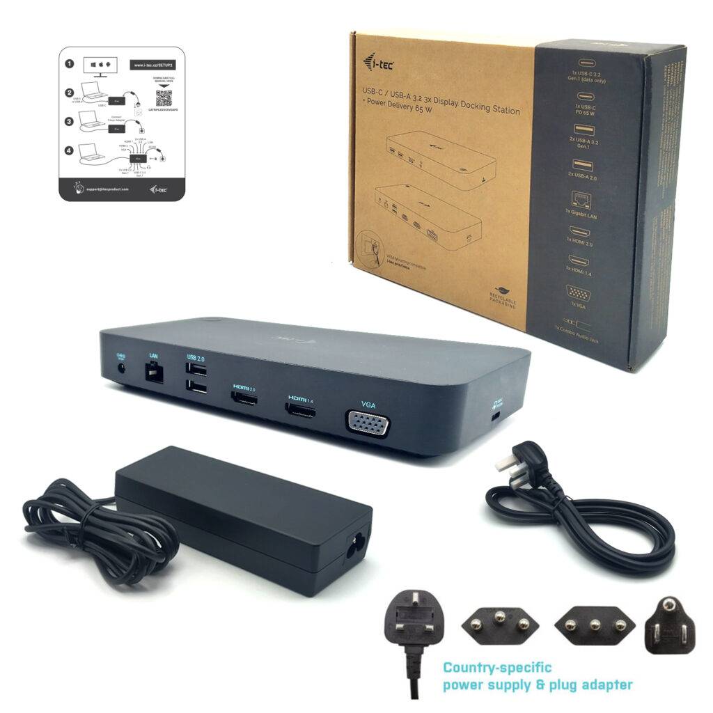 Rca Informatique - image du produit : I-TEC USB 3.0/USB-C/TB 3X LCD 3X VIDEO DOCKING STATION PD 65W