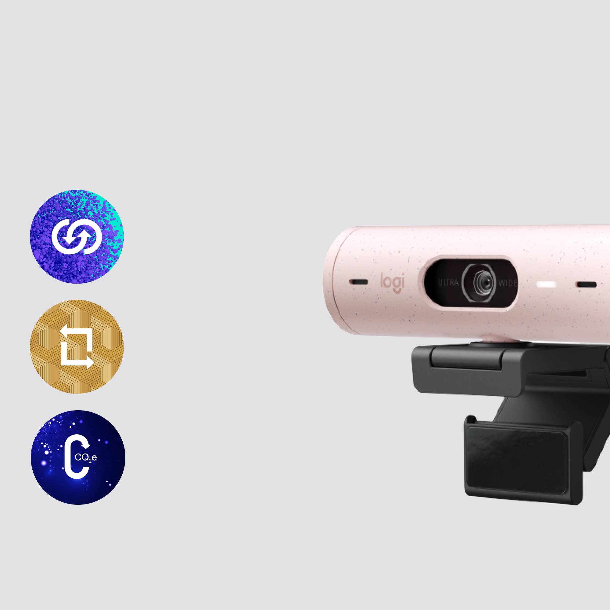 Rca Informatique - image du produit : LOGITECH BRIO 500 WEBCAM ROSE - EMEA28