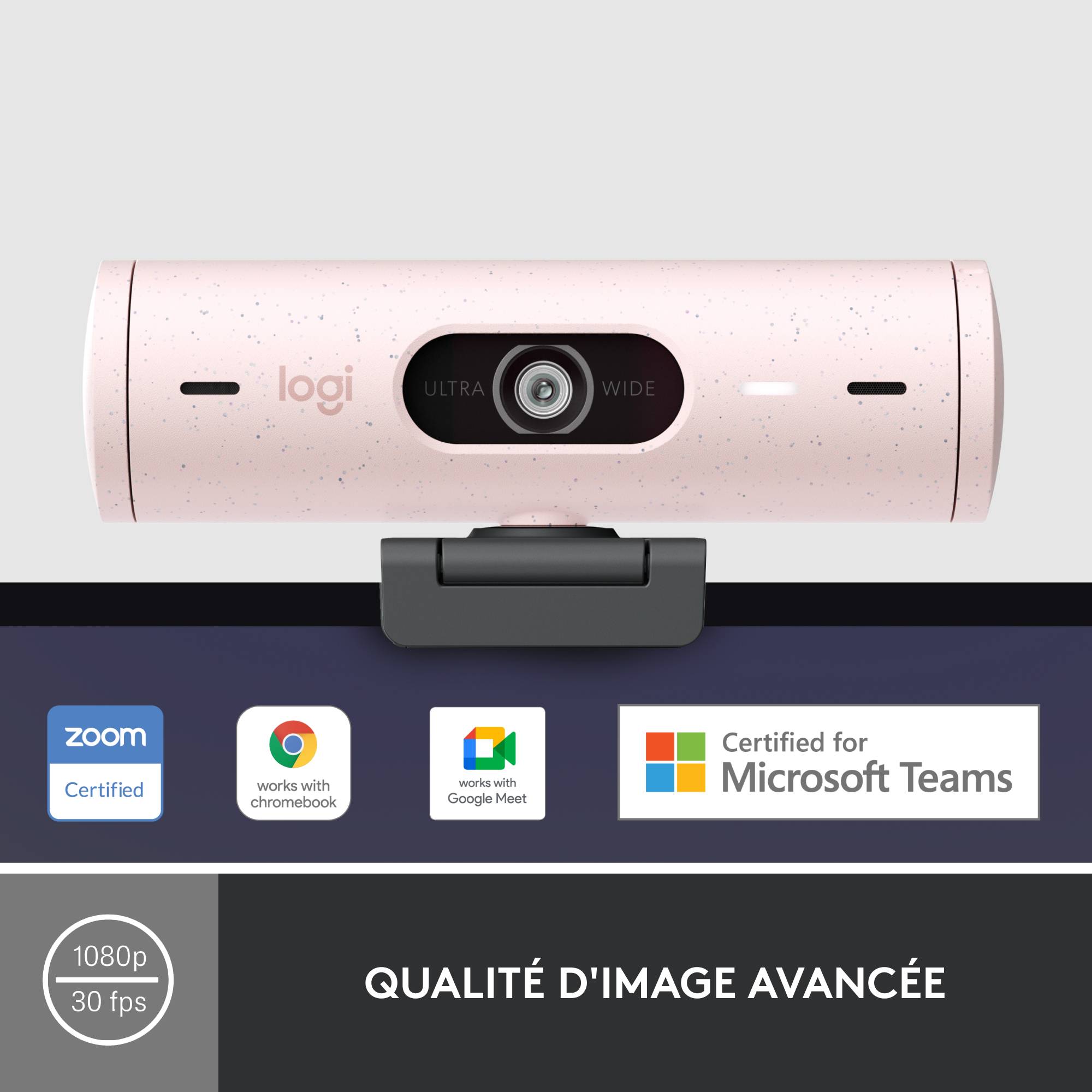 Rca Informatique - image du produit : LOGITECH BRIO 500 WEBCAM ROSE - EMEA28