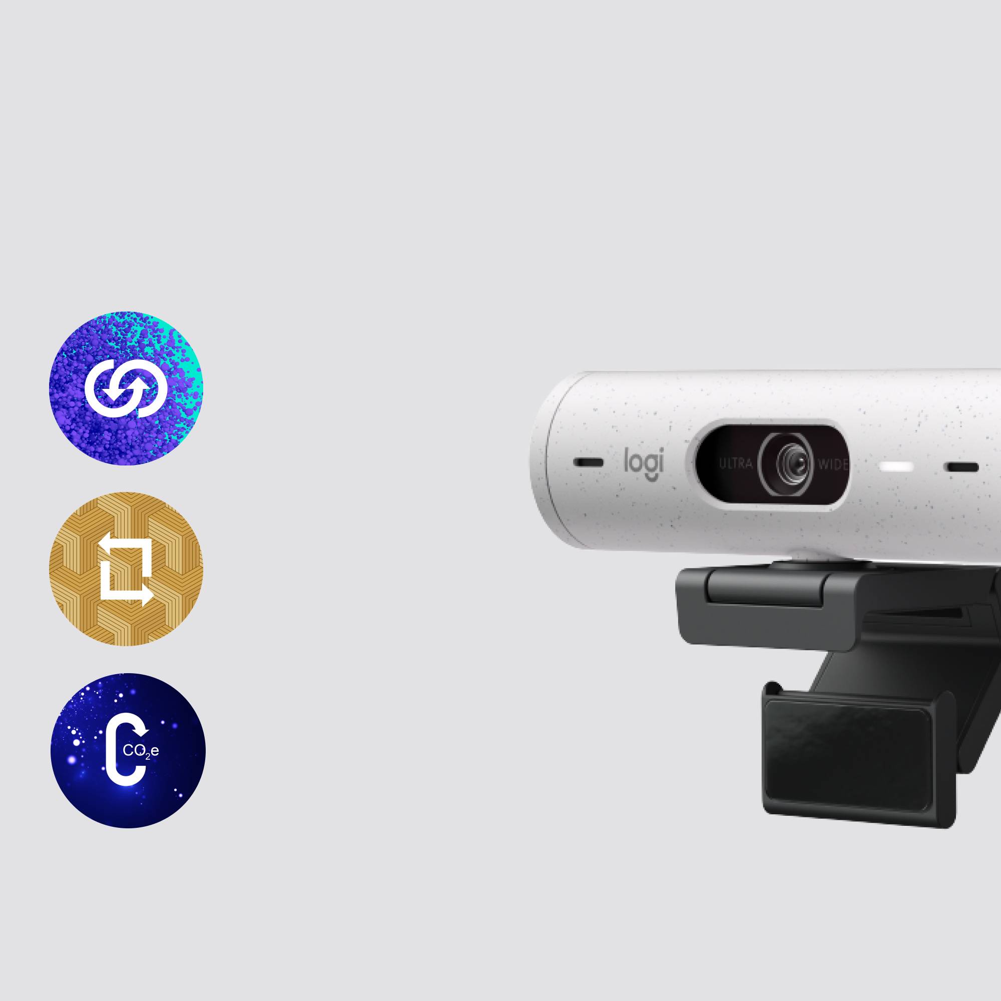 Rca Informatique - image du produit : LOGITECH BRIO 500 WEBCAM OFF-WHITE - EMEA28