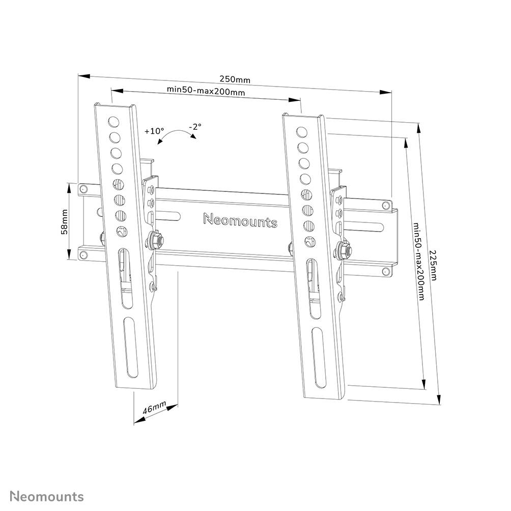 Rca Informatique - image du produit : NEOMOUNTS BY NEWSTAR SCREEN WALL MOUNT (TILT LOCKABLE VESA 2