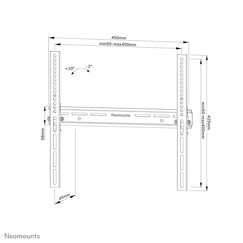 Rca Informatique - image du produit : NEOMOUNTS BY NEWSTAR SCREEN WALL MOUNT (TILT LOCKABLE VESA 4