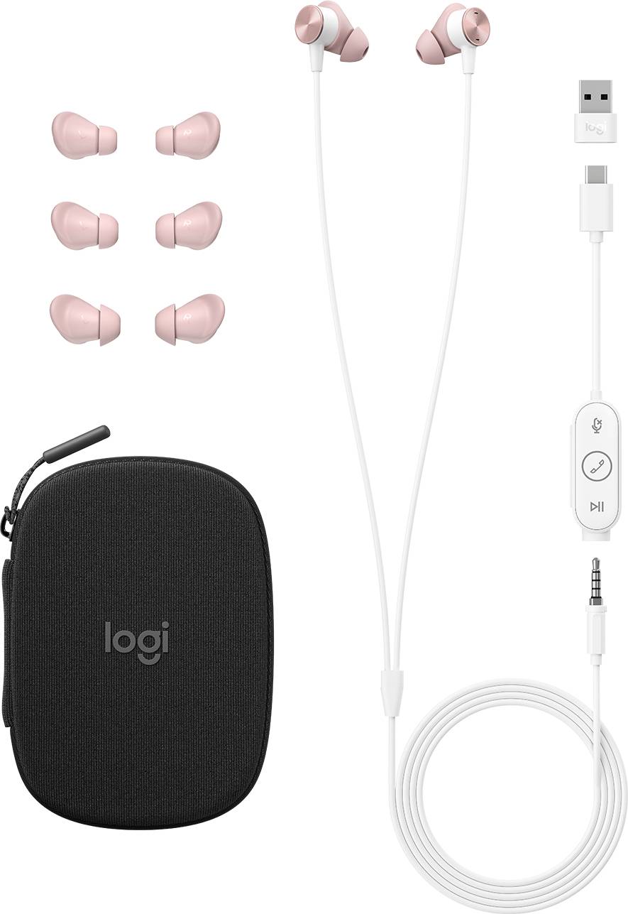 Rca Informatique - image du produit : LOGI ZONE WIRED EARBUDS - ROSE USB - N/A - EMEA-914