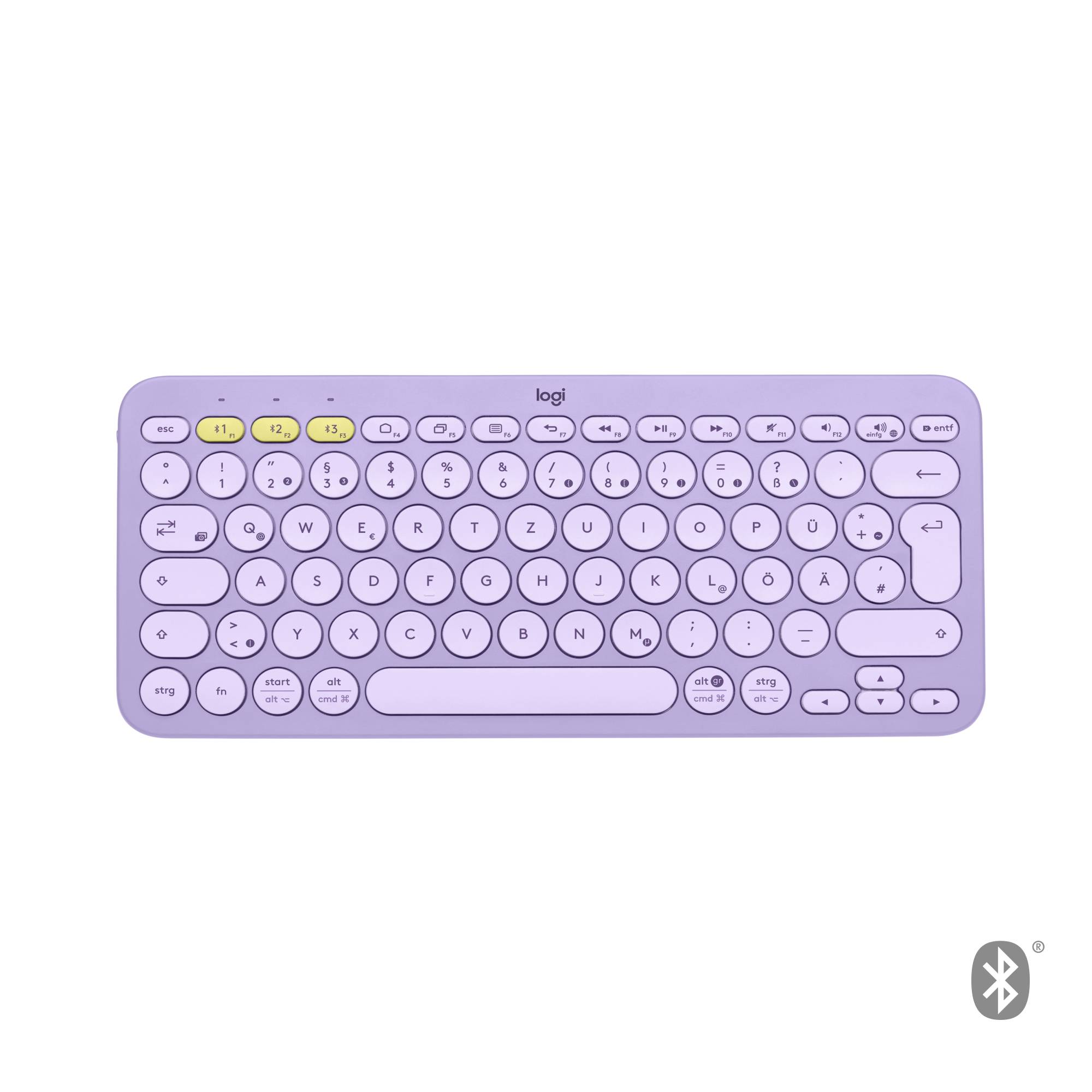 Rca Informatique - Image du produit : K380 MULTI-DEVICE BT KEYBOARD LAVENDER LEMONADE CH CENTRAL