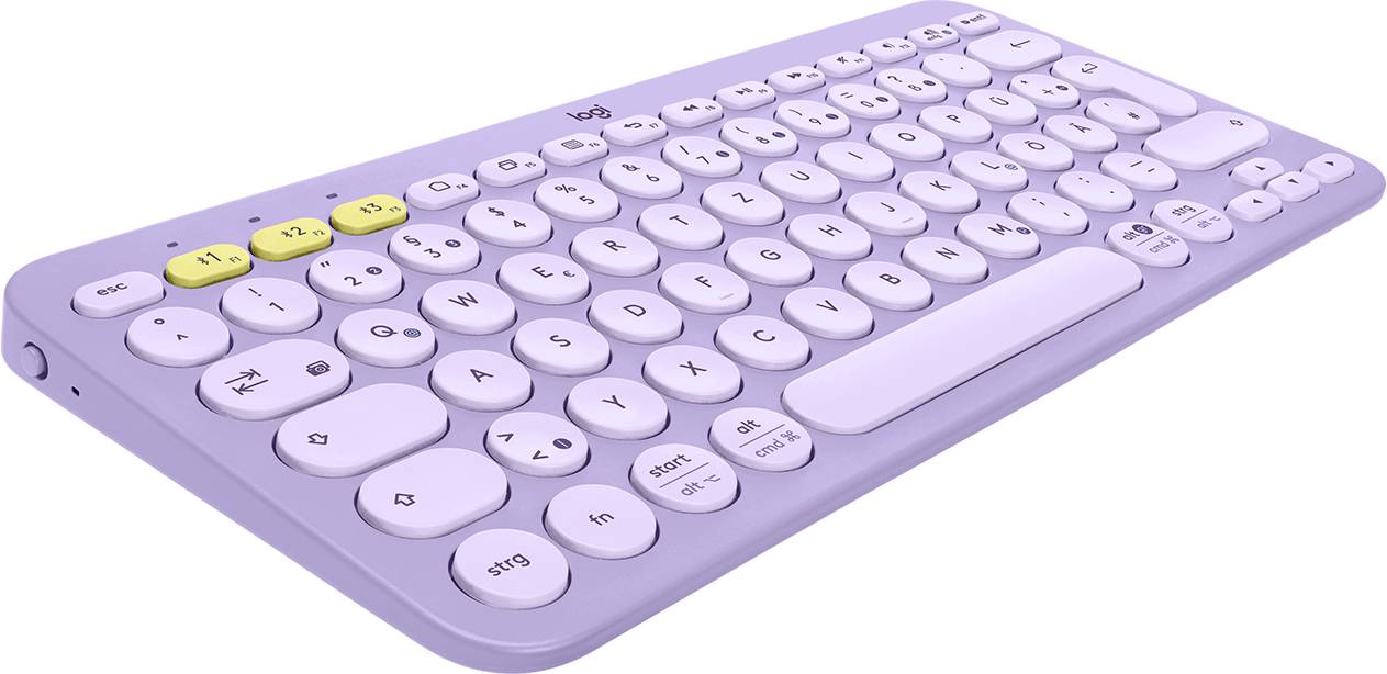 Rca Informatique - image du produit : K380 MULTI-DEVICE BT KEYBOARD LAVENDER LEMONADE DEU CENTRAL