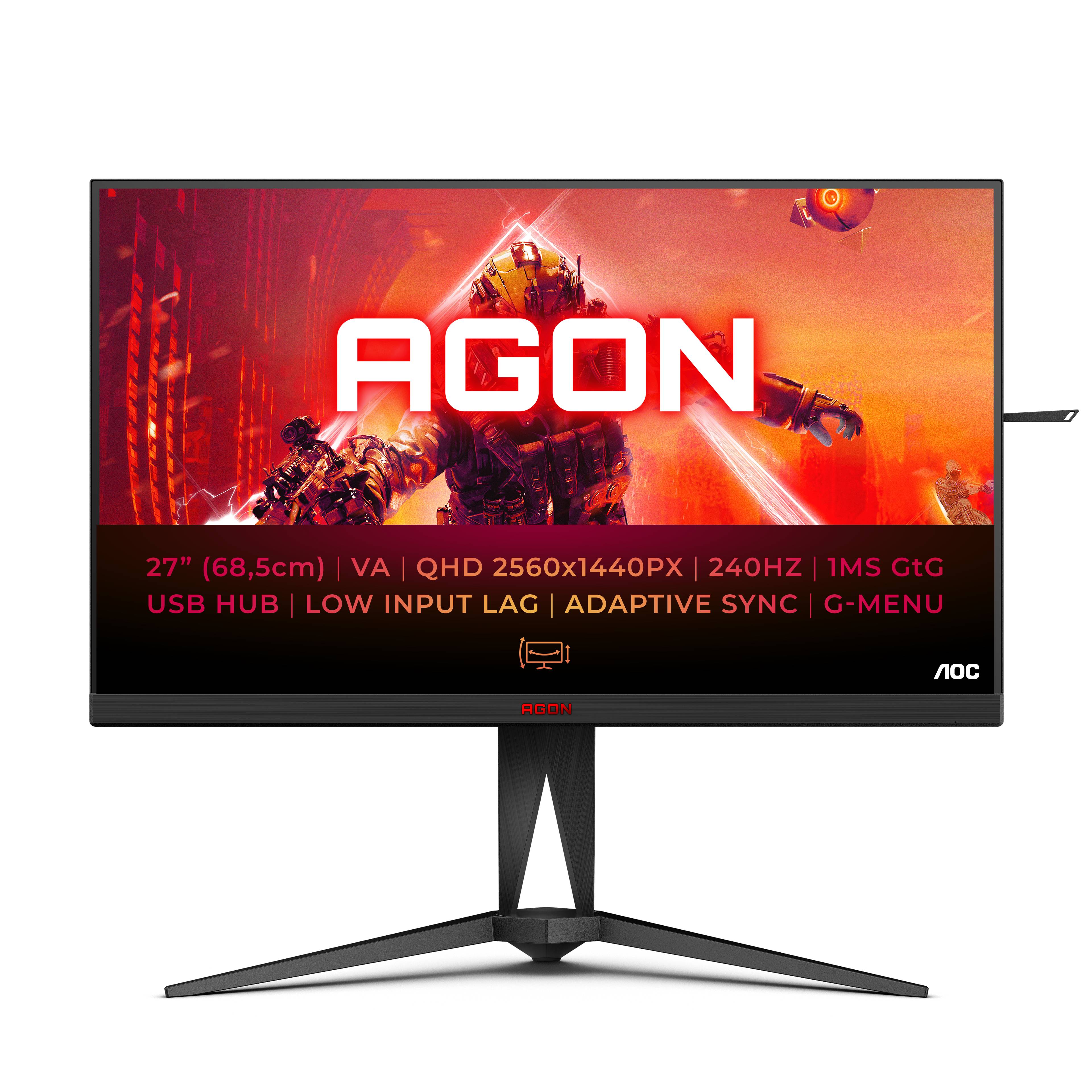 Rca Informatique - image du produit : AG275QZN/EU 27IN VA QHD 240HZ 400CD/1MS/2HDMI/2DP/4USB/HAS