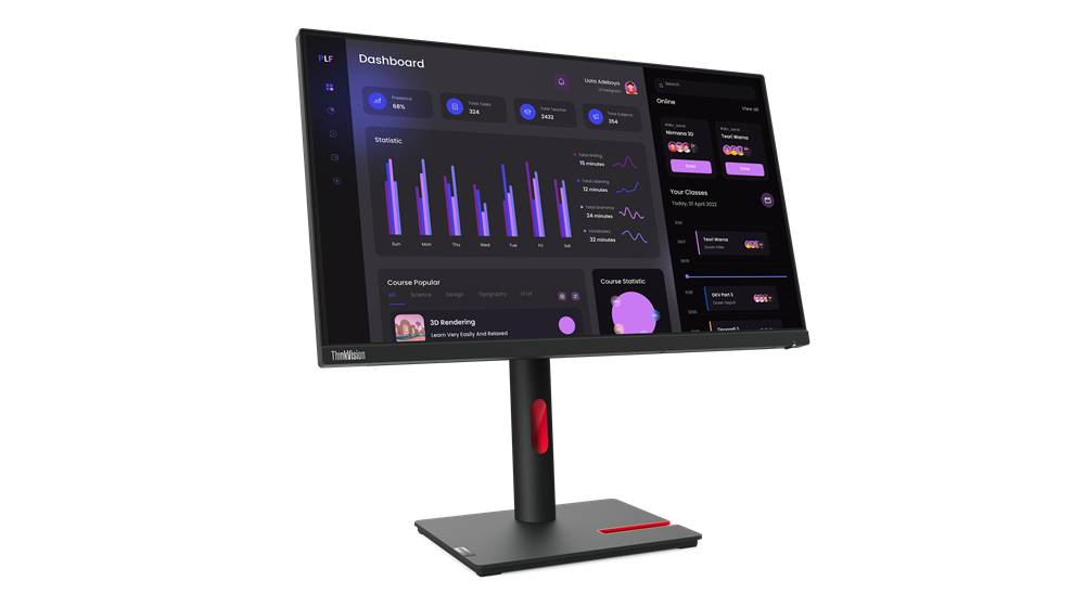 Rca Informatique - Image du produit : THINKVISION T24I-30 23.8IN 16:9 1920X1080 4 MS 1000:1 THINKRED