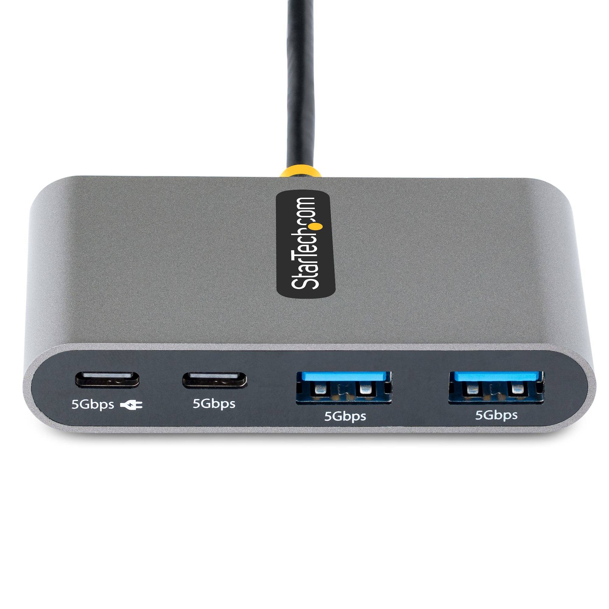 Rca Informatique - image du produit : HUB USB-C A 4 PORTS 100W PD 2X USB-C VERS 2X USB-A 5GBPS