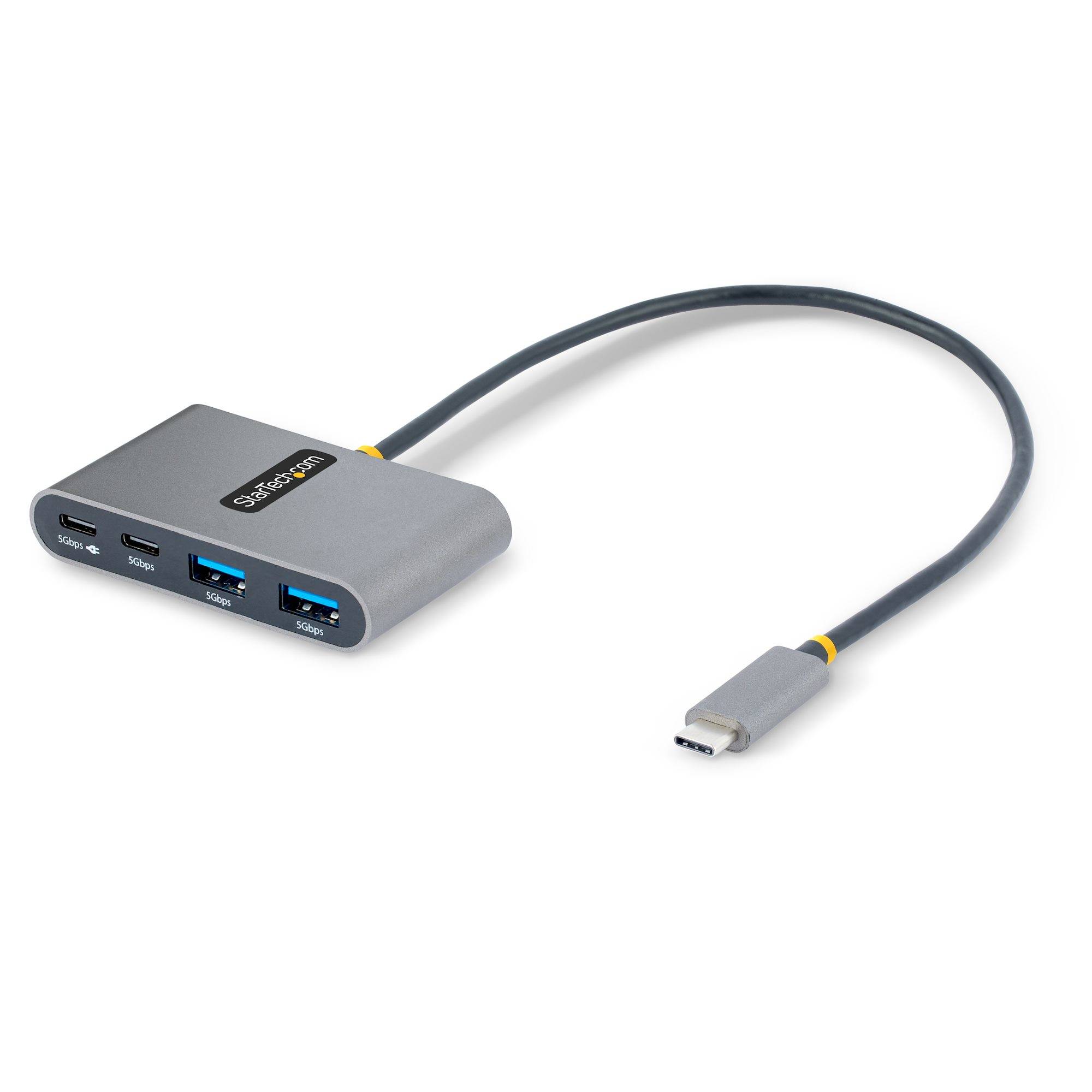 Rca Informatique - Image du produit : HUB USB-C A 4 PORTS 100W PD 2X USB-C VERS 2X USB-A 5GBPS