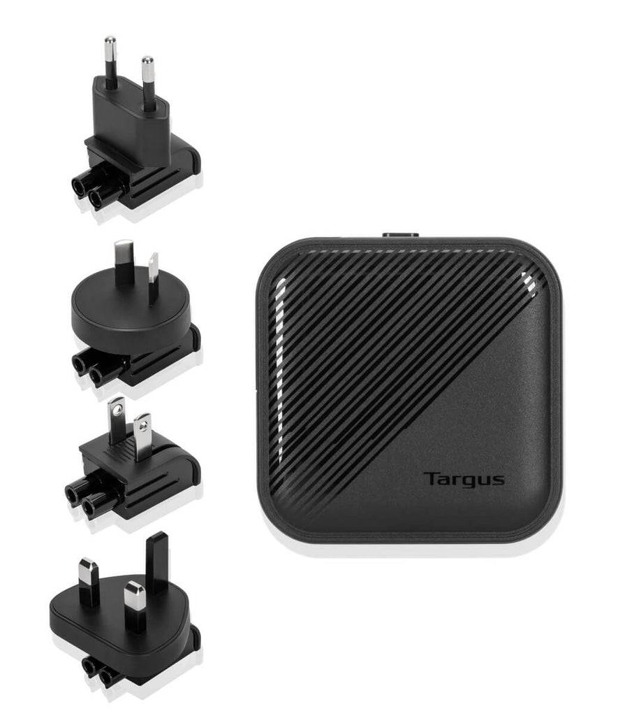 Rca Informatique - image du produit : 65W GAN CHARGER MULTI PORT - WITH TRAVEL ADAPTERS (BLACK)