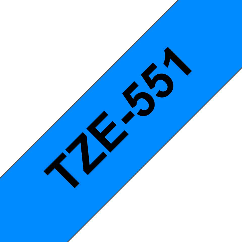 Rca Informatique - Image du produit : TZE-551 LAMINATED TAPE 24MM 8M BLACK ON BLUE