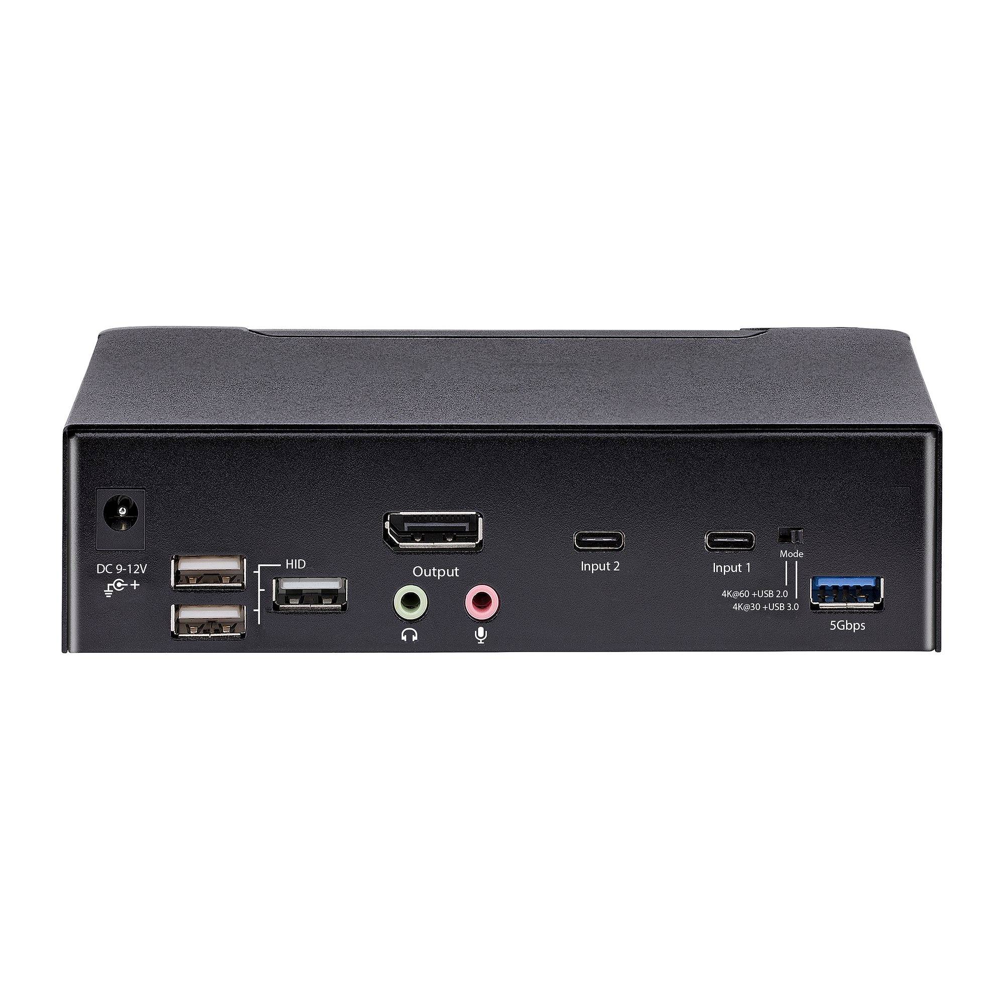 Rca Informatique - image du produit : 2 PORT USB C DP KVM SWITCH - 4K 60HZ 3.5MM AND USB AUDIO