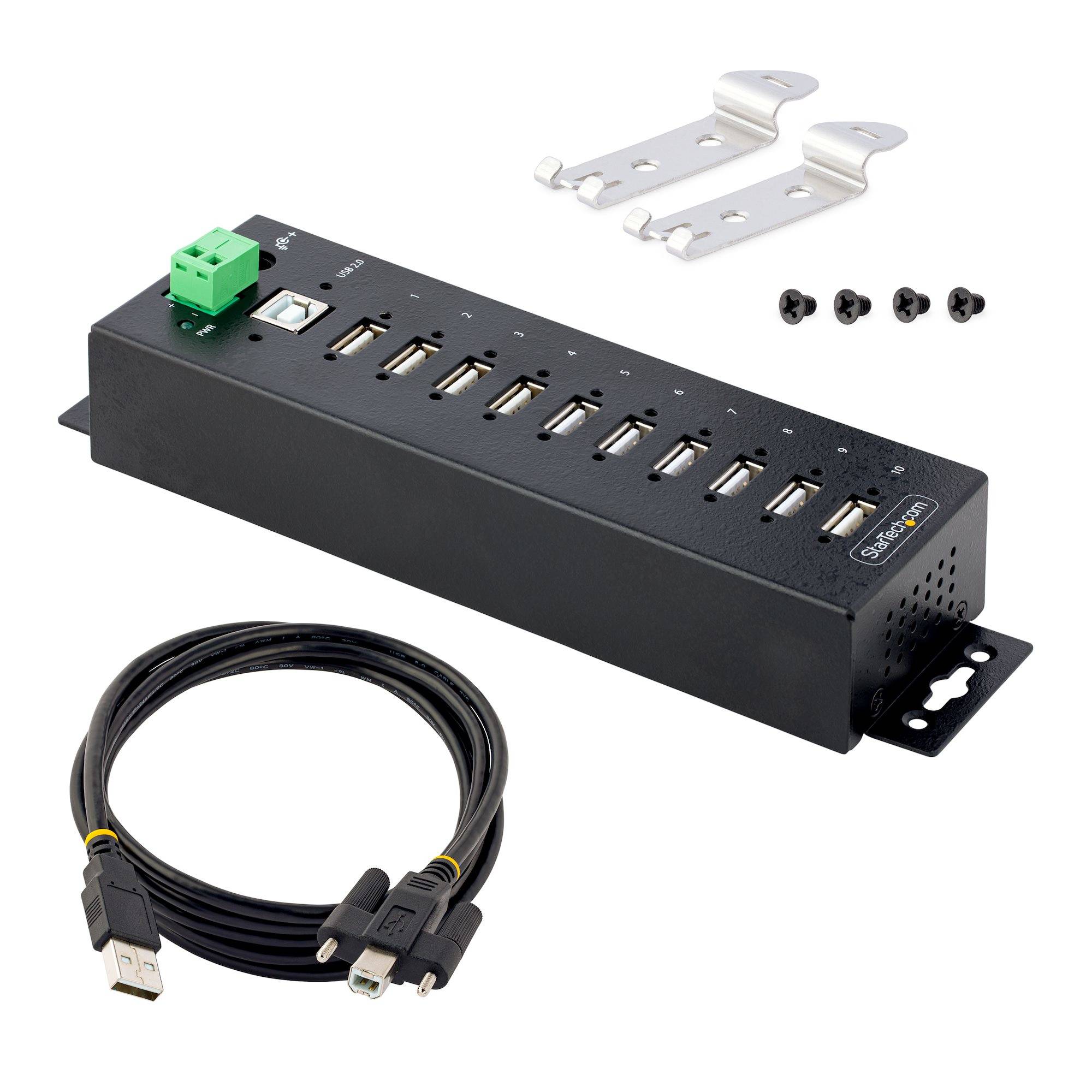 Rca Informatique - image du produit : USB 2.0 HUB 10 PORTS INDUSTRY HUB MULTIPORT USB-A ROBUSTE