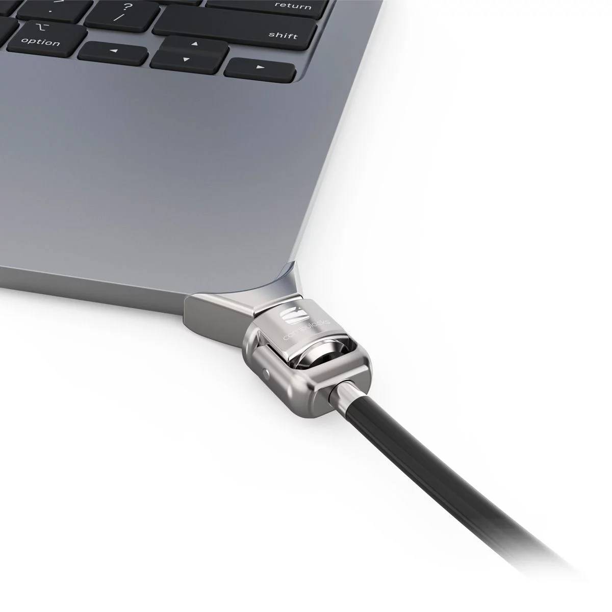 Rca Informatique - image du produit : LEDGE MACBOOK AIR2022 M2 T-SLOT LOCK ADAPT KEYED CBL LOCK SILVER