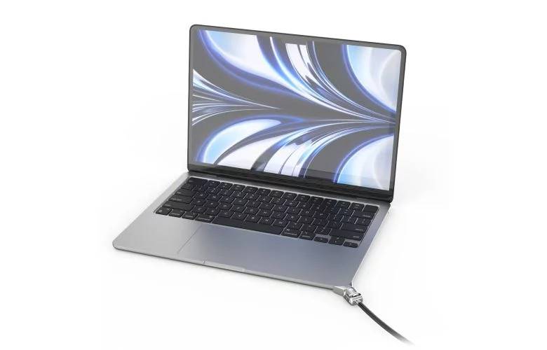 Rca Informatique - image du produit : LEDGE MACBOOK AIR2022 M2 T-SLOT LOCK ADAPT KEYED CBL LOCK SILVER