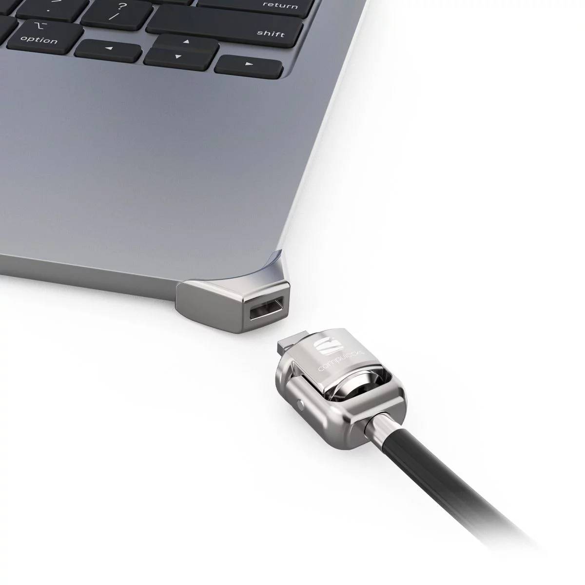 Rca Informatique - image du produit : LEDGE MACBOOK AIR2022 M2 T-SLOT LOCK ADAPT KEYED CBL LOCK SILVER