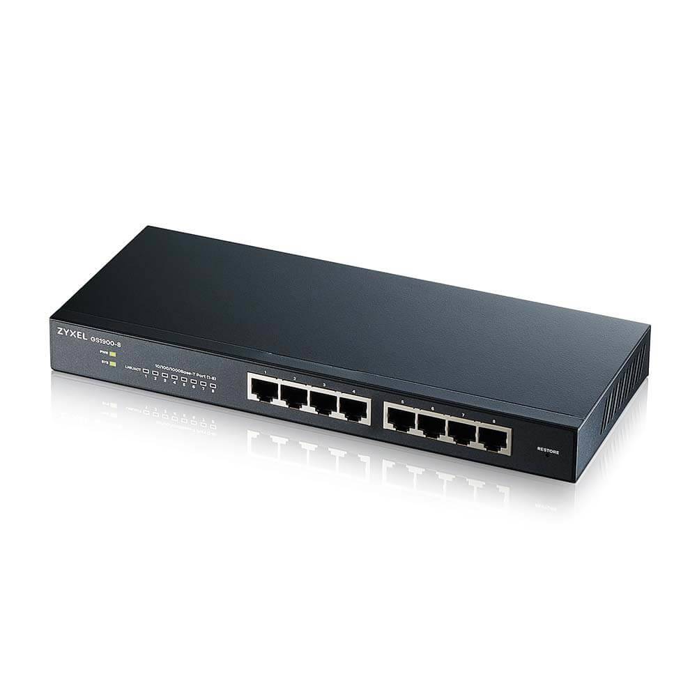 Rca Informatique - Image du produit : SWITCH SMART ADMINISTRABLE 8 PORTS GBPS RJ45 - NON RACKABLE