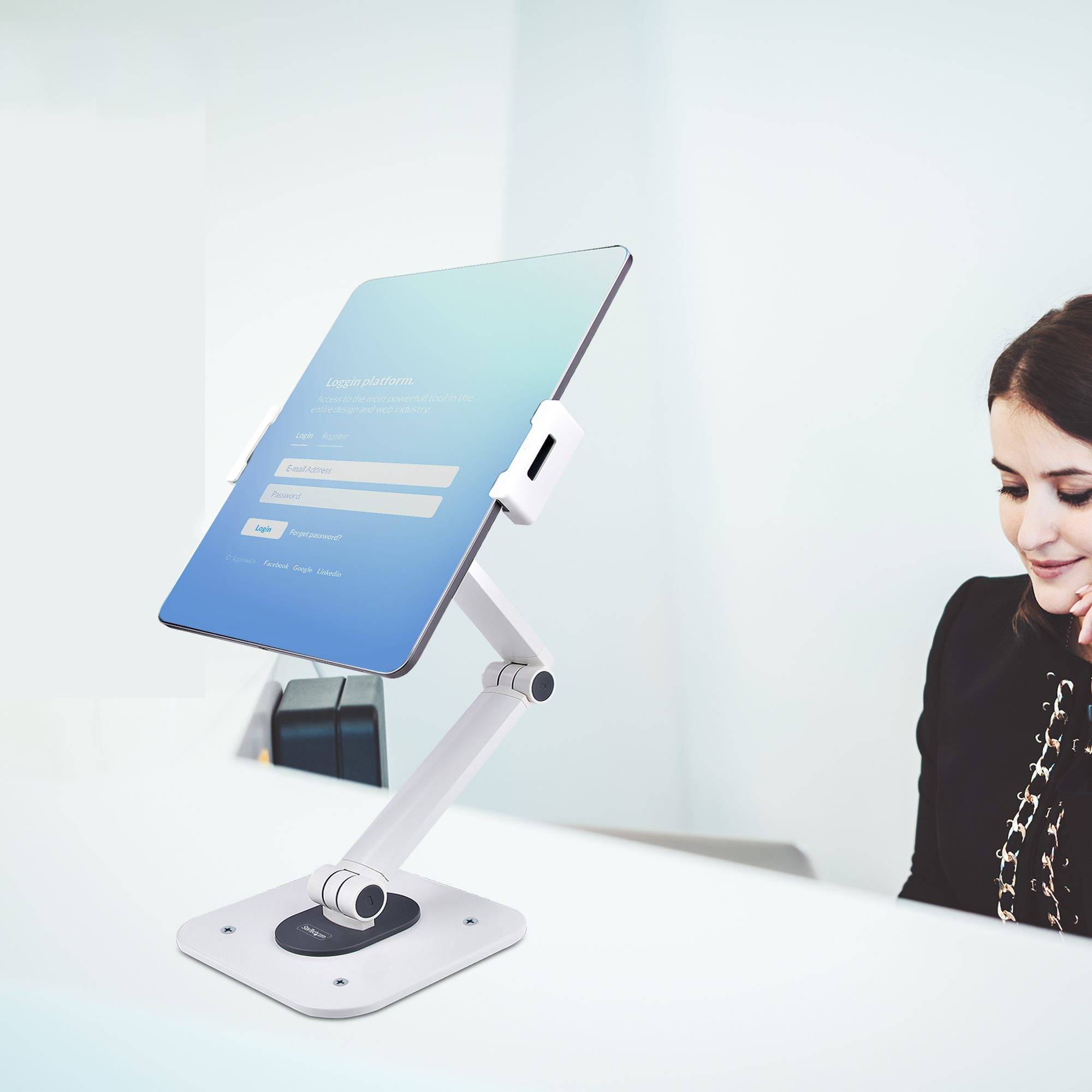 Rca Informatique - image du produit : ADJUSTABLE TABLET HOLDER FOR OFFICE WALL MOUNT