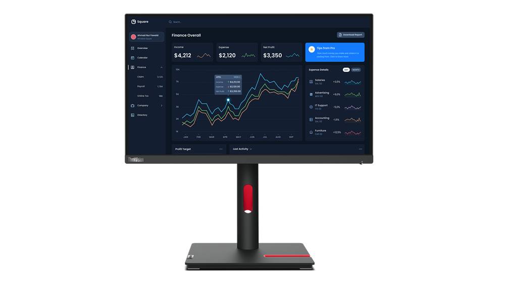 Rca Informatique - image du produit : T22I-30/IPS/21.5/16:9/FHD/25MNT 6MS/VGAHDMI 1.4 DP1.2 THINKRED