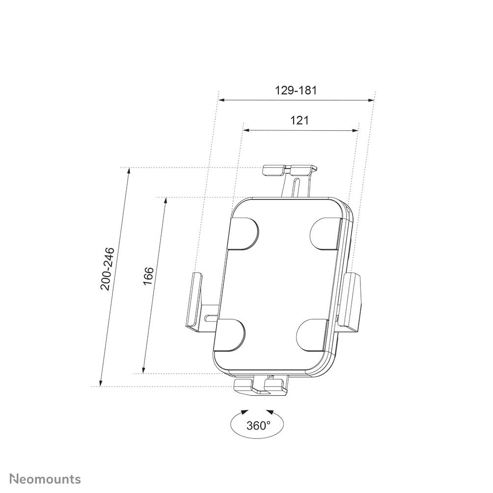 Rca Informatique - image du produit : NEOMOUNTS BY NEWSTAR LOCKABLE UNIVERSAL WALL MOUNTABLE TABLET