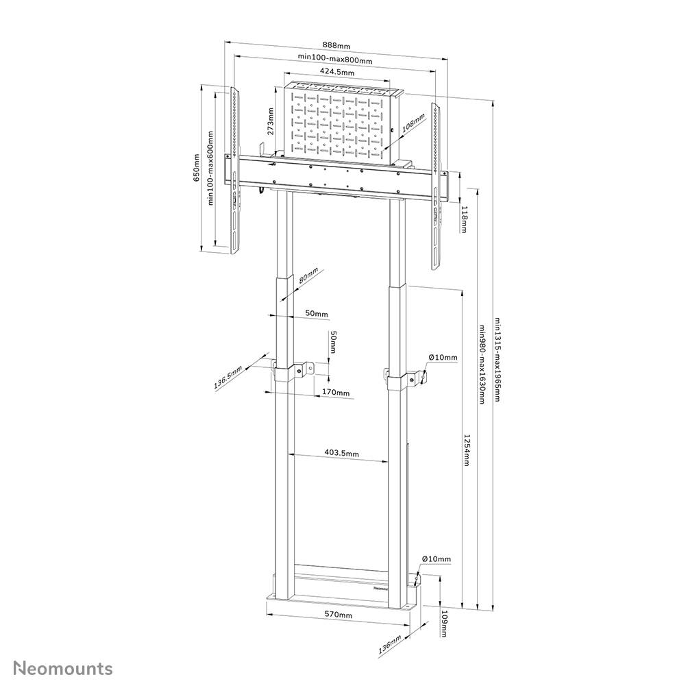 Rca Informatique - image du produit : NEOMOUNTS BY NEWSTAR MOTORISED WALL STAND INCL. STORAGE BOX 10