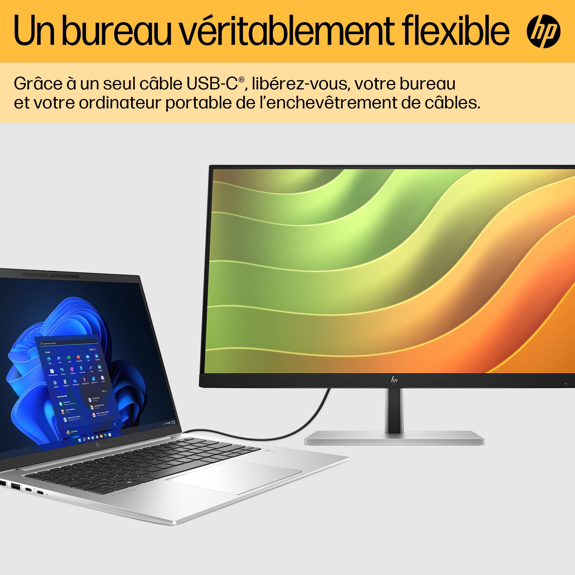 Rca Informatique - image du produit : HP MONITOR 23.8IN 1920 X 1080 E24U G5 USB-C