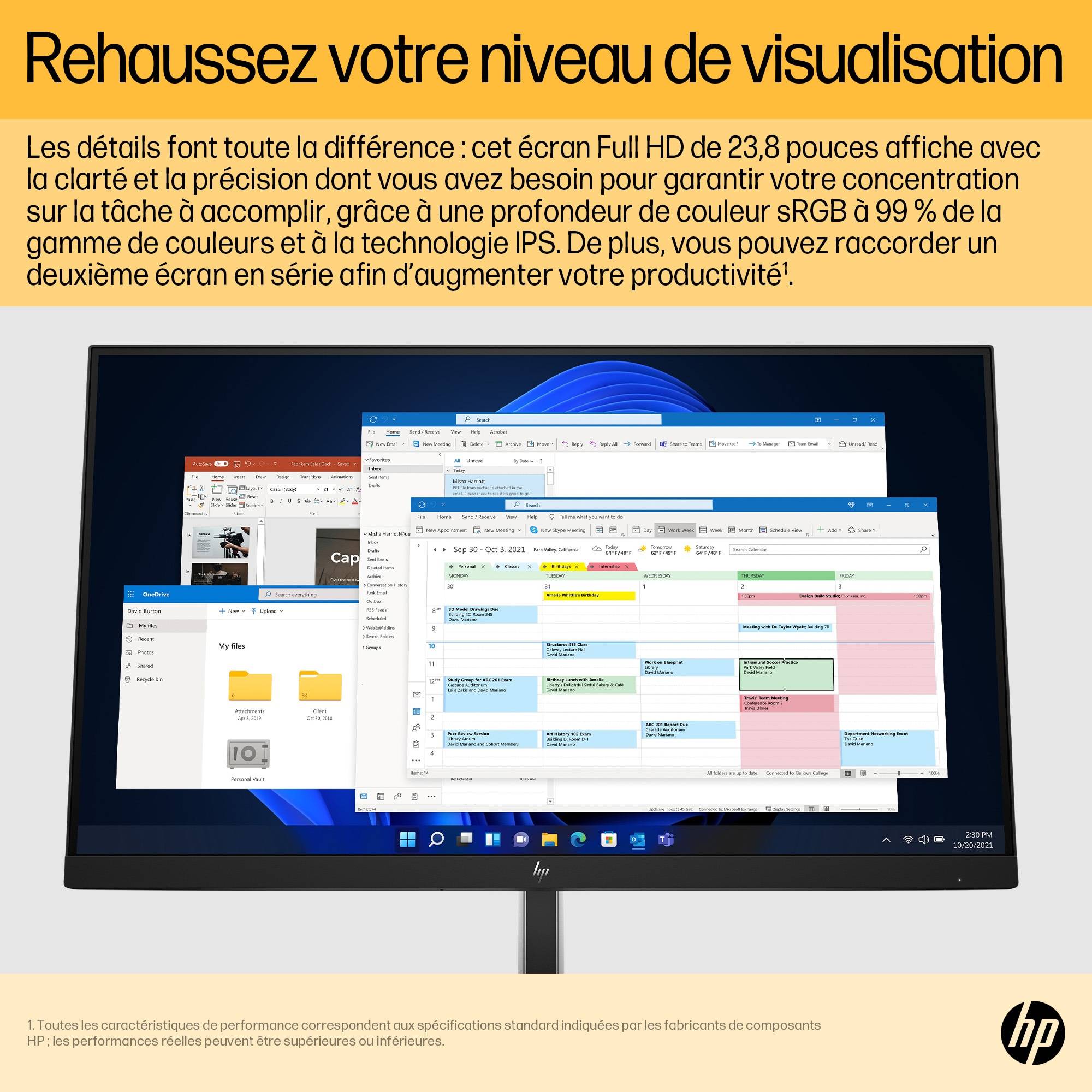 Rca Informatique - image du produit : HP MONITOR 23.8IN 1920 X 1080 E24U G5 USB-C