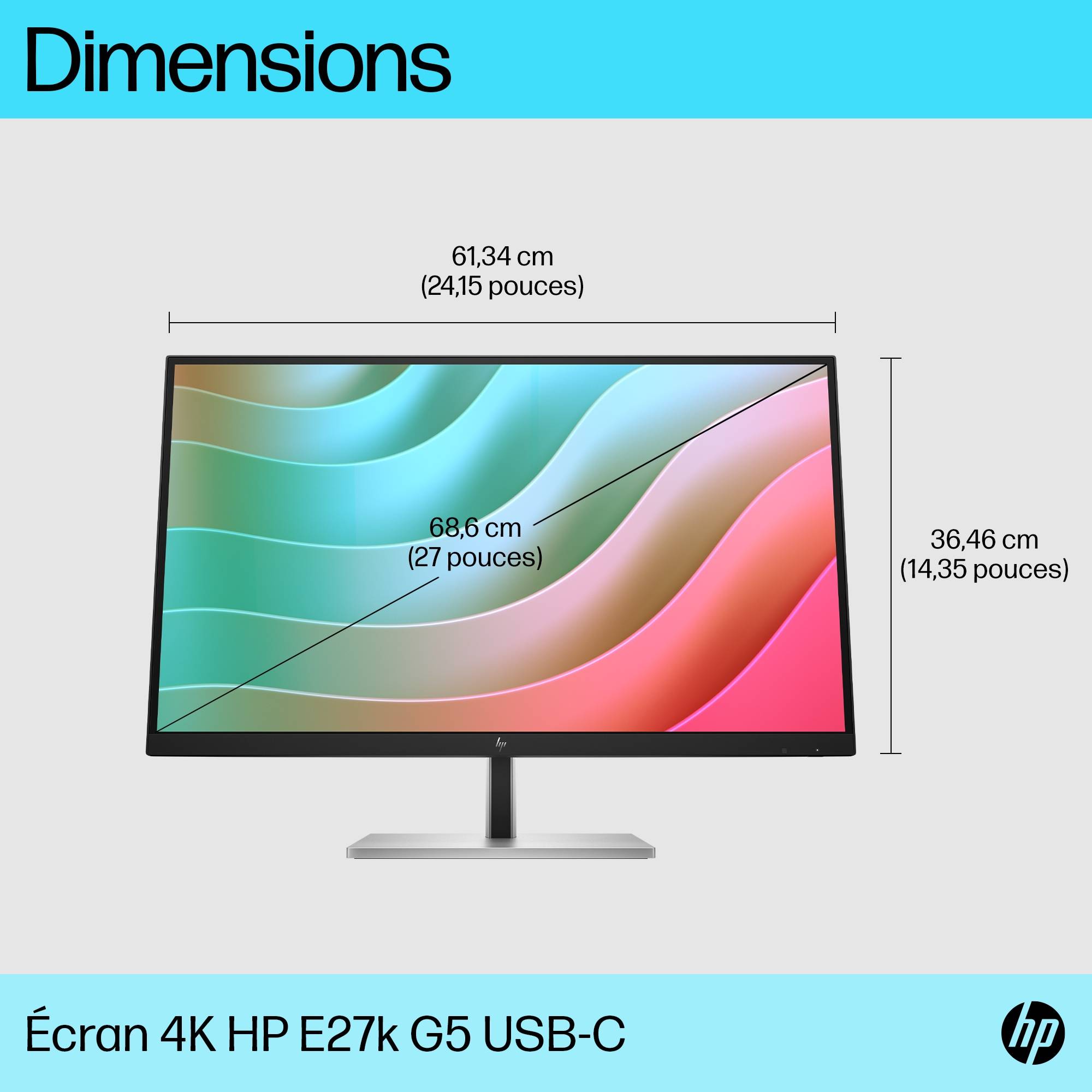 Rca Informatique - image du produit : HP E27K G5 USB-C 4K 27IN MONITOR