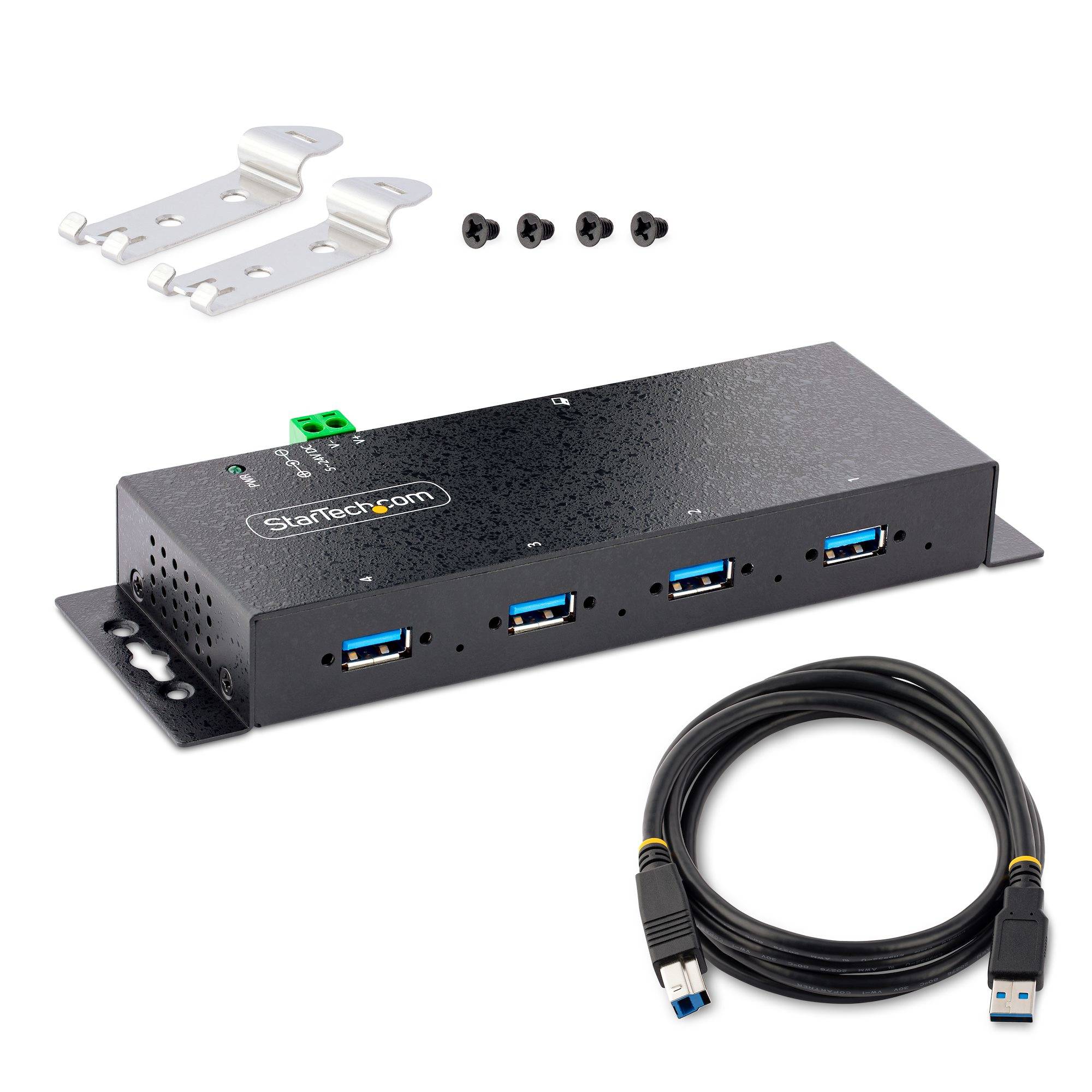 Rca Informatique - image du produit : HUB USB 3.0 5GBPS A 4 PORTS IN DUSTRIEL SPLITTER USB POUR PC