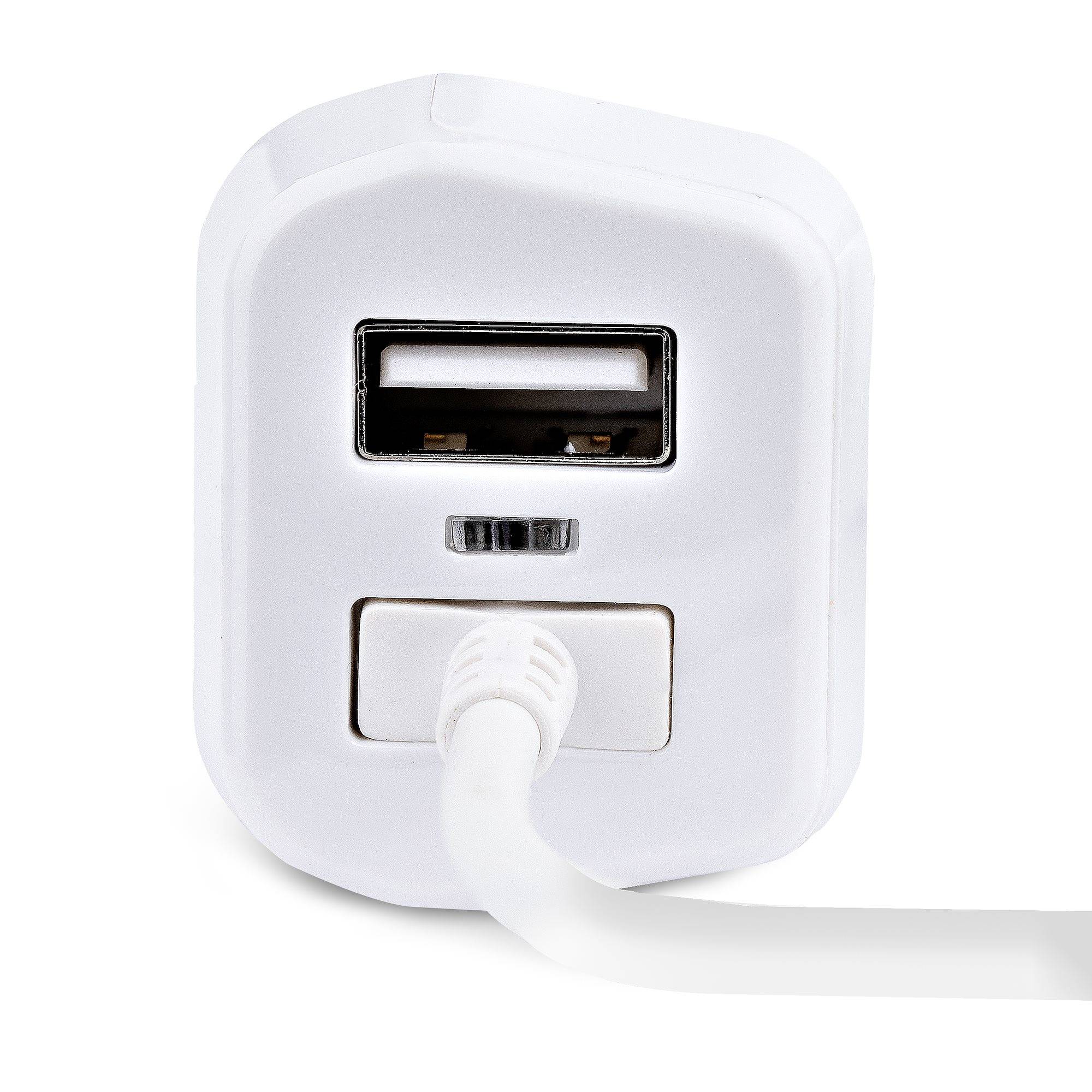 Rca Informatique - image du produit : CHARGEUR VOITURE LIGHTNING AVE C CABLE SPIRALA DE 1M - BLANC