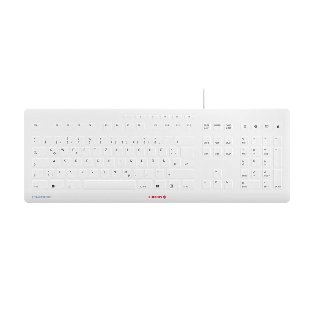 Rca Informatique - image du produit : STREAM PROTECT WIRED GER WHITE-GREY QWERTZ