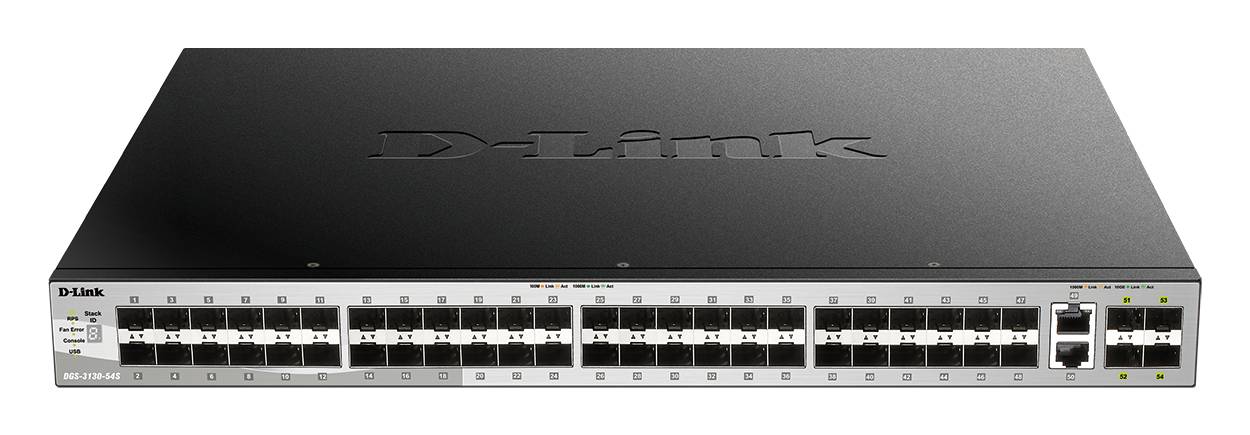 Rca Informatique - Image du produit : 54-PORT FIBER STACKABLE SWITCH 48XSFP 2X10G CU 4XSFP+ LAYER 3