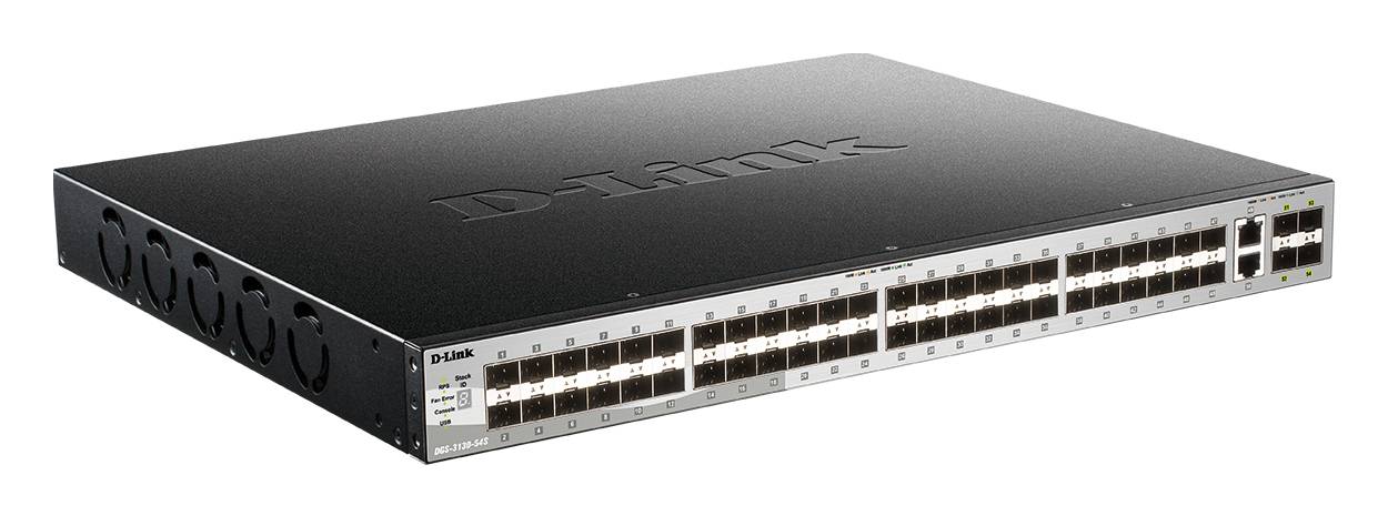 Rca Informatique - image du produit : 54-PORT FIBER STACKABLE SWITCH 48XSFP 2X10G CU 4XSFP+ LAYER 3