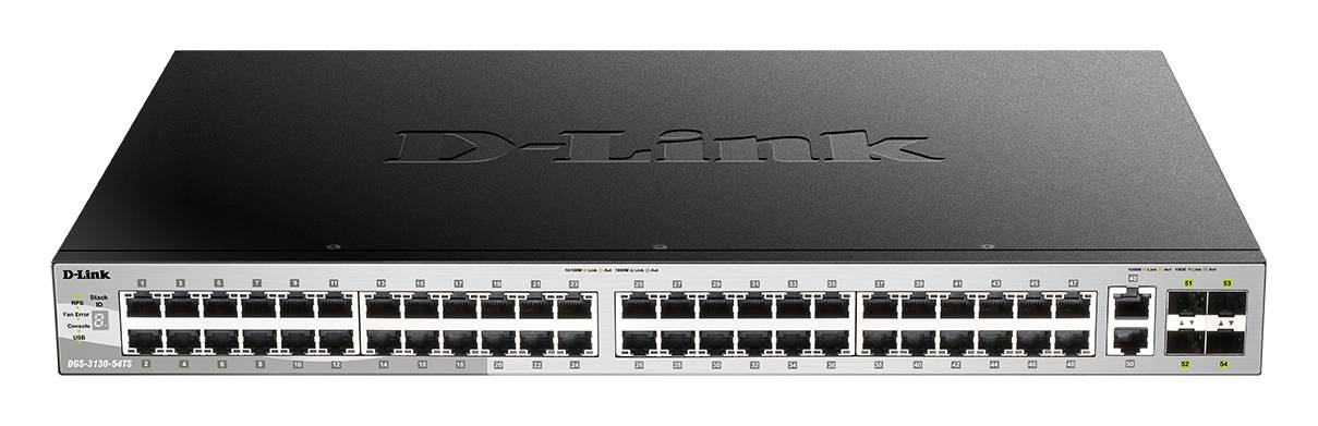 Rca Informatique - Image du produit : 54-PORT STACKABLE SWITCH 48X1G 2X10G CU 4XSFP+ LAYER 3