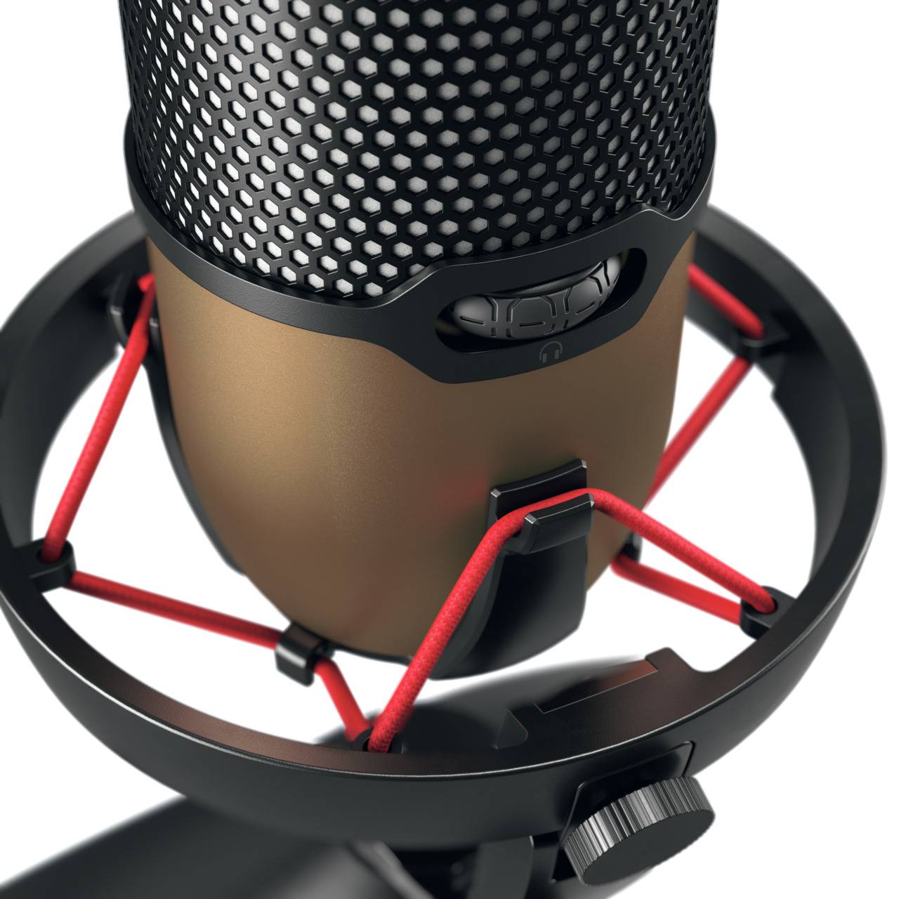 Rca Informatique - image du produit : CHERRY UM 9.0 PRO RGB USB MIC FOR STREAMING/OFFICE BLACK/KUPFE