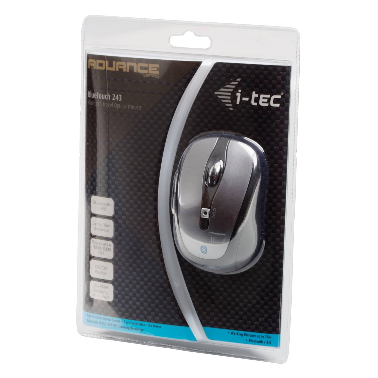 Rca Informatique - image du produit : I-TEC BLUETOOTH MOUSE 10M 1600DPI 6-BUTTON NO BT DONGLE