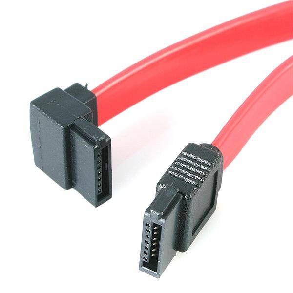 Rca Informatique - image du produit : CABLE SATA VERS SATA A ANGLE GAUCHE DE 15 CM