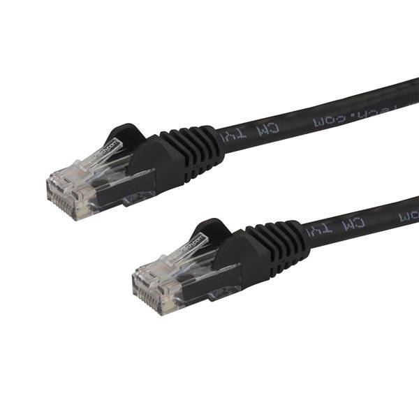 Rca Informatique - image du produit : CABLE RESEAU PATCH GIGABIT CAT6 UTP RJ45 NOIR SANS CROCHET 2M