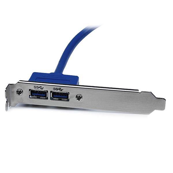 Rca Informatique - image du produit : ADAPTATEUR PLAQUE EMPLACEMENTS FEMELLE 2 PORTS USB 3.0 A