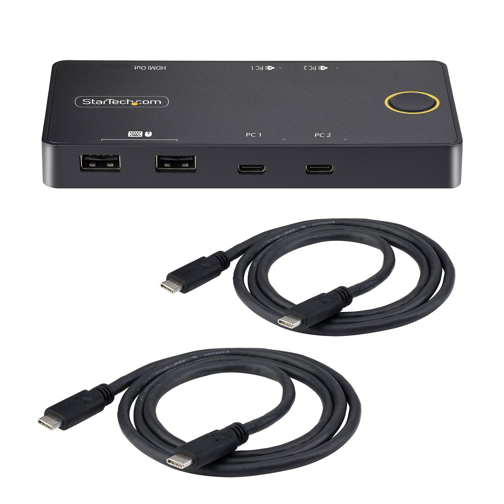 Rca Informatique - image du produit : USB-C KVM SWITCH 4K 60HZ -DUAL 100W PD PASS-THROUGH