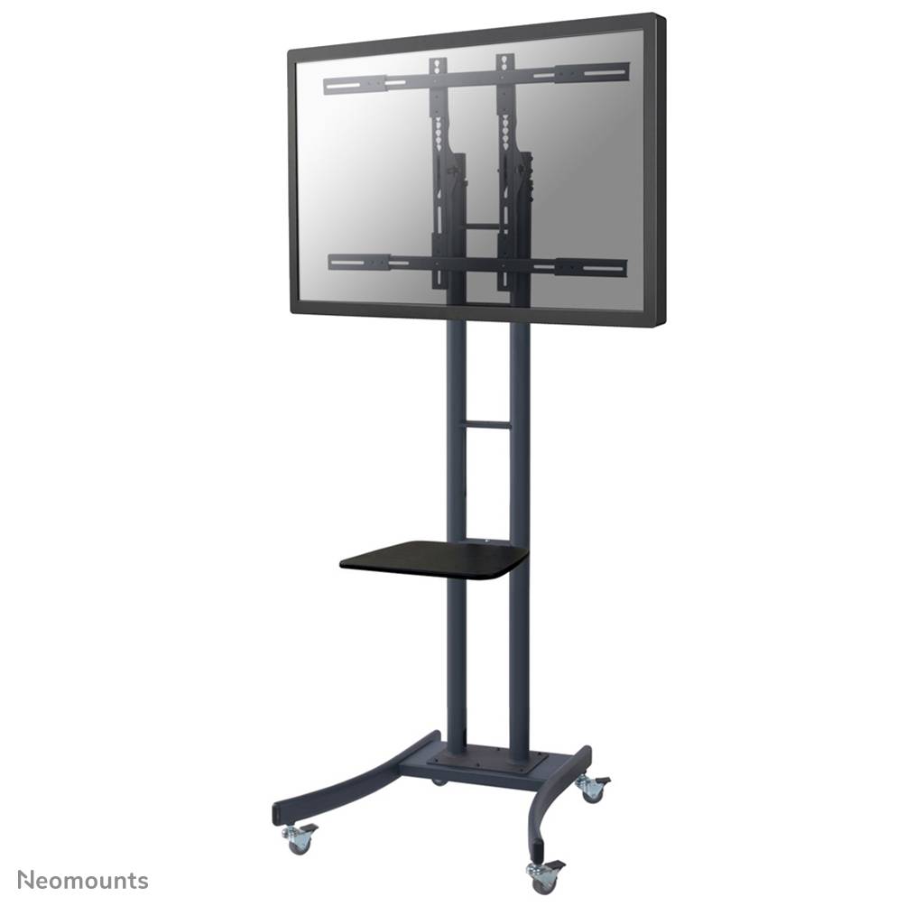 Rca Informatique - Image du produit : MEUBLE SUR ROULETTES PR ECRAN H:115-185CM MAX125KG NOIR