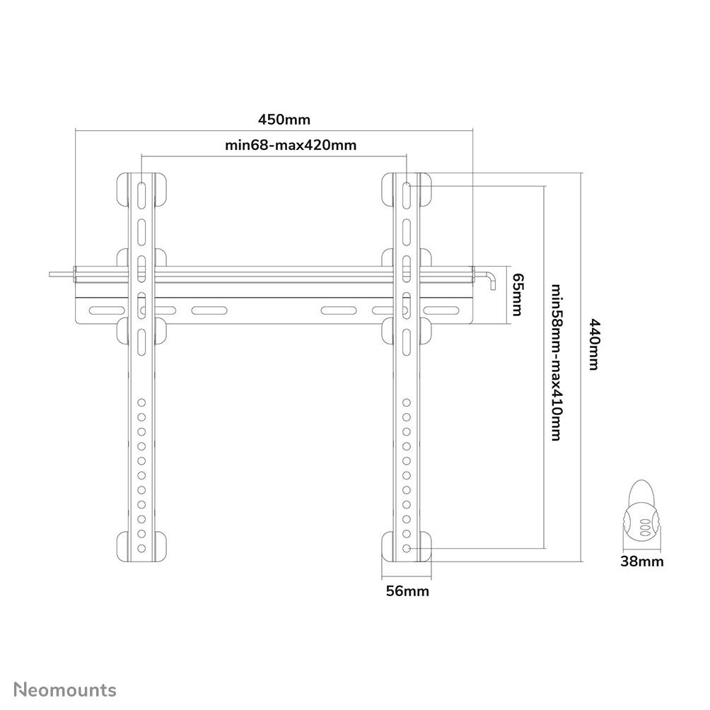 Rca Informatique - image du produit : SUPPORT MURAL ECRAN PLAT MAX 52IN MAX 50KG FIXER