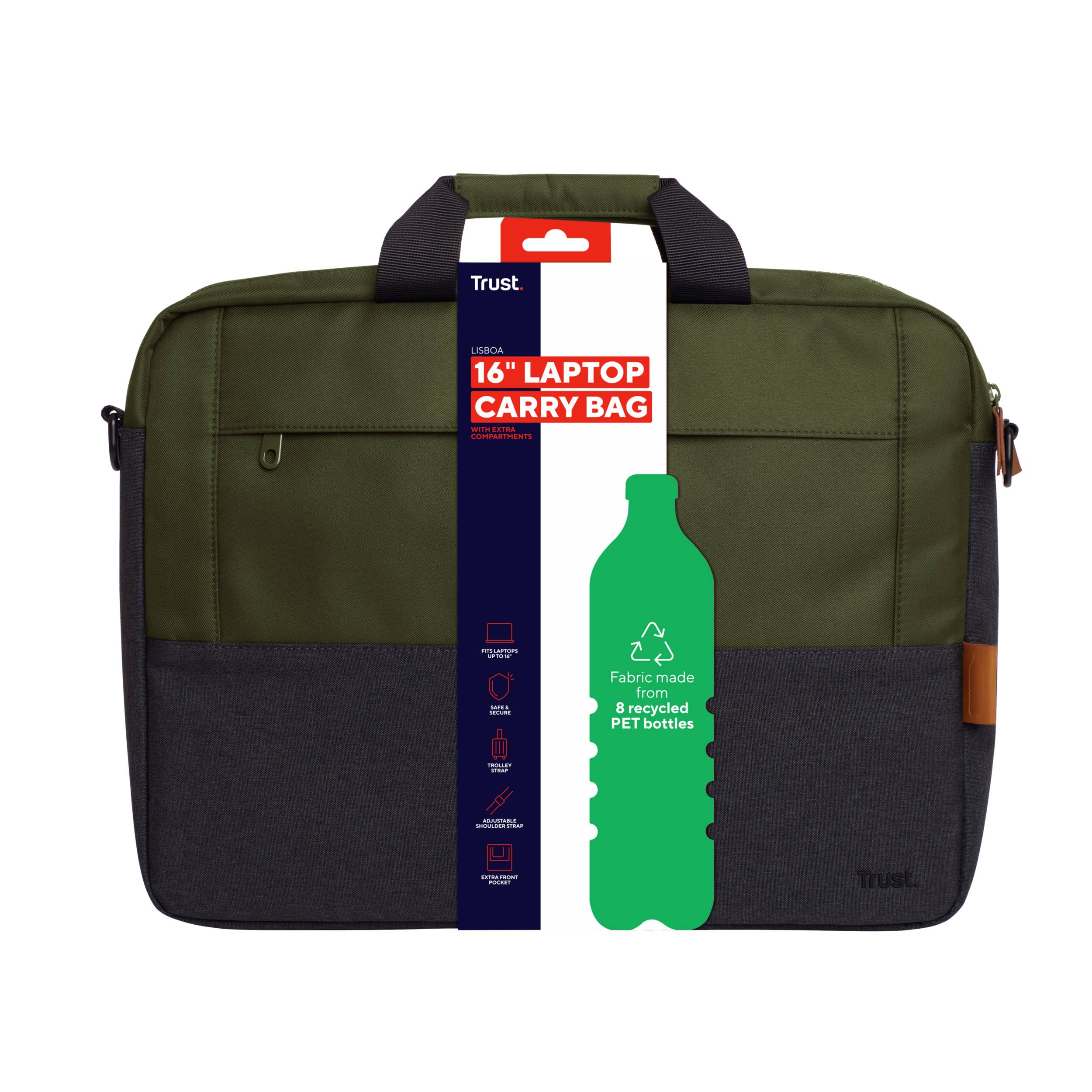 Rca Informatique - image du produit : LISBOA 16IN LAPTOP CARRY BAG GREEN