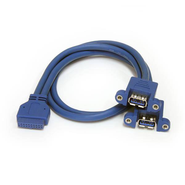 Rca Informatique - Image du produit : CABLE USB3.0 AVEC MONTAGE SUR PANNEAU 2PORTS