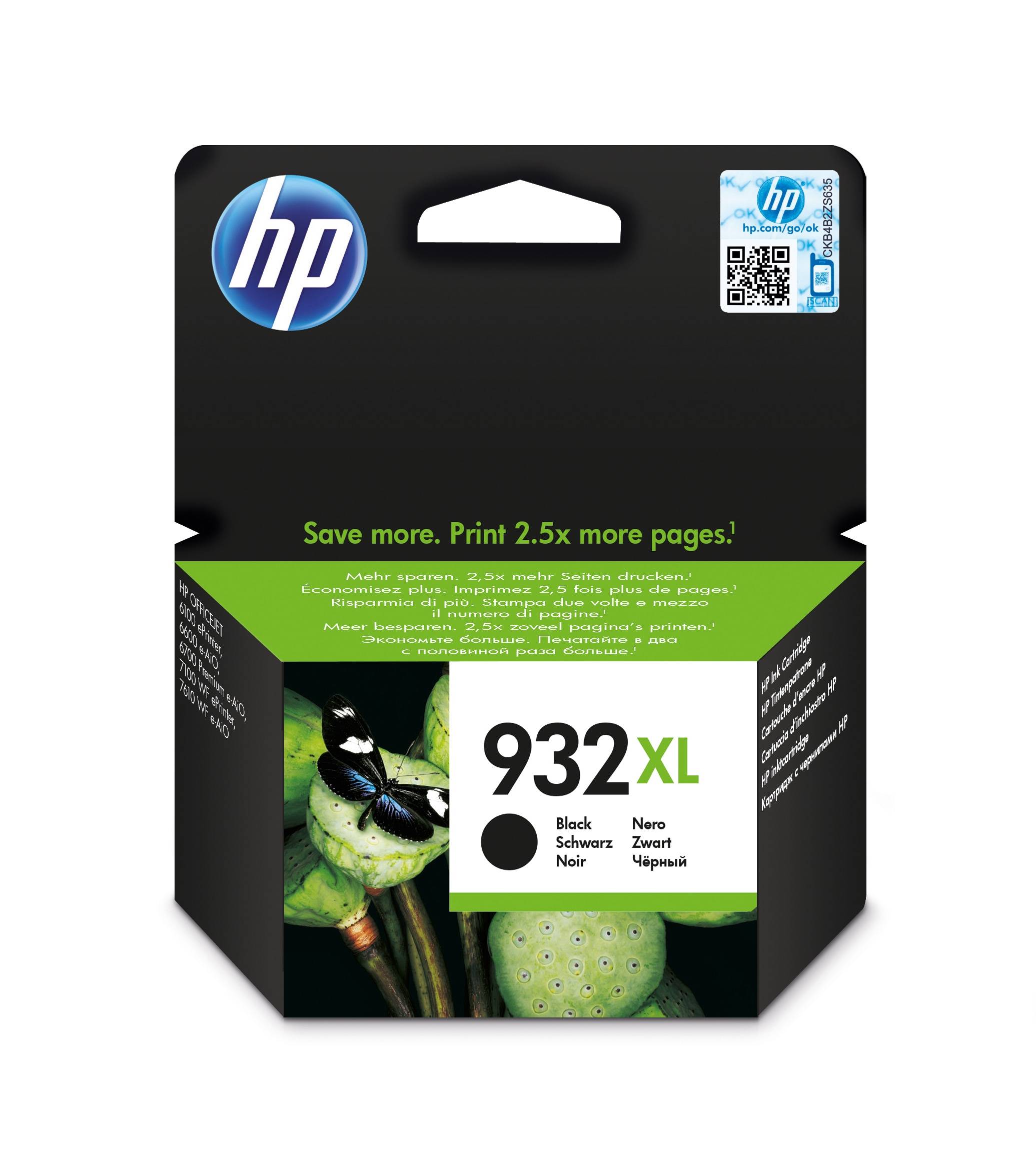 Rca Informatique - Image du produit : INK CARTRIDGE NO 932 XL BLACK DE/FR/BE/NL/UK/IT/SE