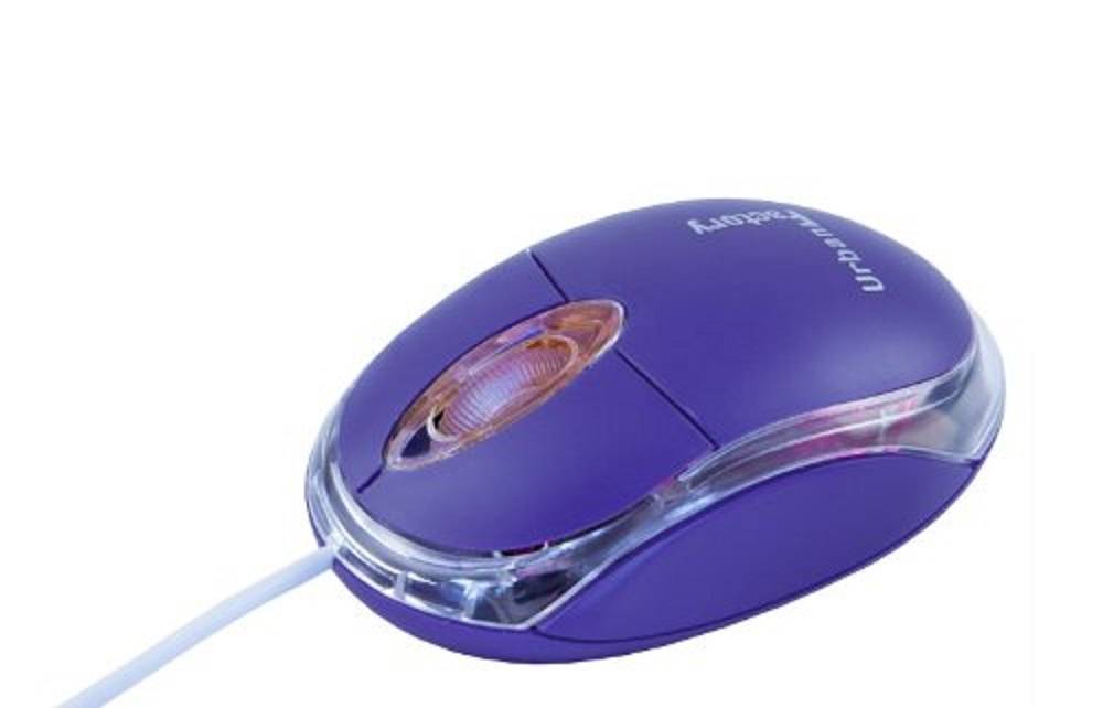 Rca Informatique - image du produit : CRISTAL MOUSE PURPLE MINI WIRED OPTICAL MOUSE